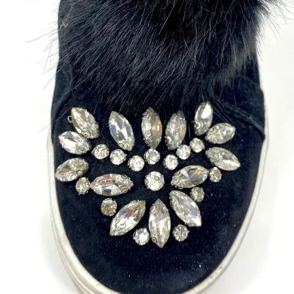 💕SALE💕 Sam Edelman Black Fur Leland Sneaker - Picture 6 of 9